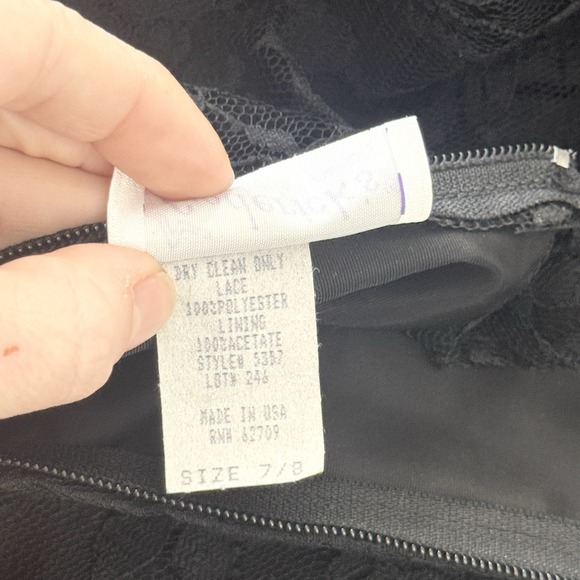 Vtg Fredericks Hollywood Black Lace Formal Dress 7/8 Gothic Victorian Ren Prom - Picture 10 of 16